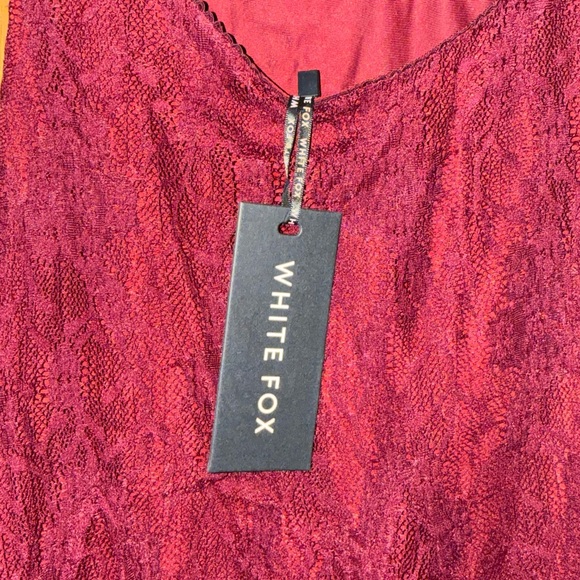 NWT White Fox Burgundy Lace Dress - Picture 4 of 5